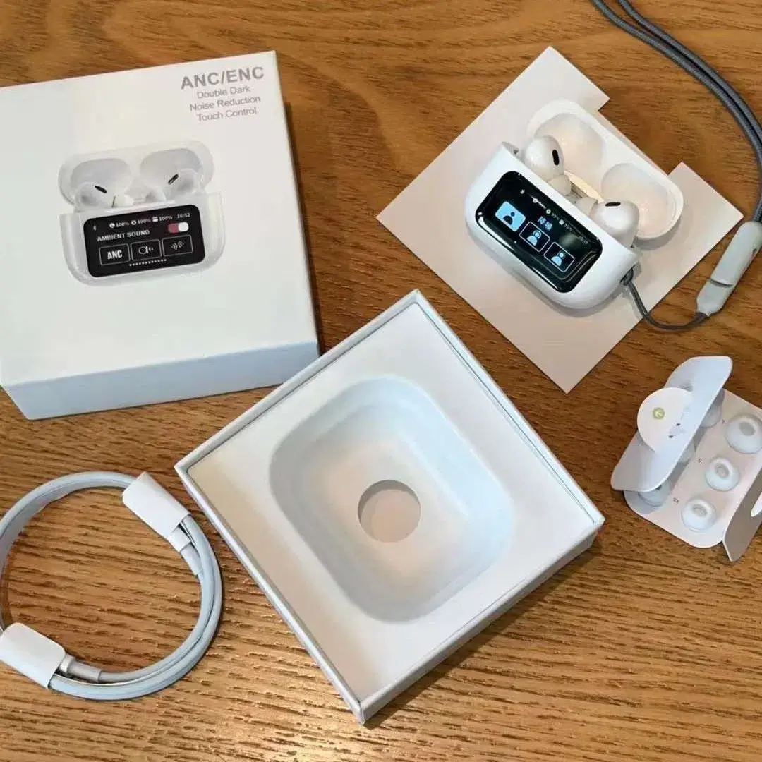 A9 Pro Airpods ANC/ENC Noise Reduction, Touch Control With LED Display White TWS