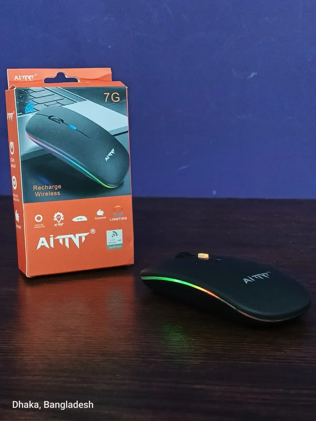 Aittvt recharge wirless office mouse 7G